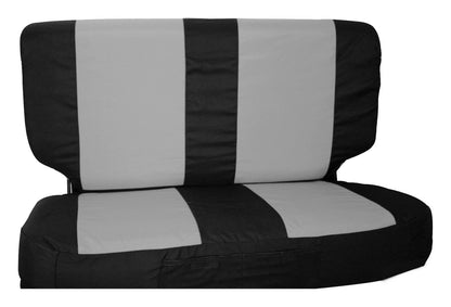 Seat Cover 2003-2006 TJ Wrangler Rear 1 Rear Black/Gray Polycanvas Seat Cover and 2 Seat Belt Pads RT Off Road