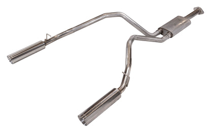 RAM Cat Back System Pype Bomb For 19-24 Dodge Ram 1500 Split Rear Dual Exit 3 Inch Intermediate And 2.5 Inch Tail Pipe 4.5 Pype Bomb Tip Muffler Incl Hardware Incl Tip Incl Pypes Performance Exhaust