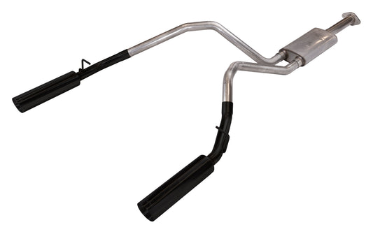 Ram 1500 Cat Back System Black Pype Bomb For 19-24 Dodge Ram 1500 Split Rear Dual Exit 3 in Intermediate And 2.5” Tail Pipe 4.5 Pype Bomb Tip Muffler Incl Hardware Incl Tip Incl Pypes Performance Exhaust