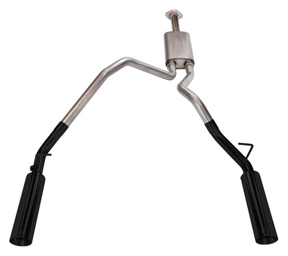 Ram 1500 Cat Back System Black Pype Bomb For 19-24 Dodge Ram 1500 Split Rear Dual Exit 3 in Intermediate And 2.5” Tail Pipe 4.5 Pype Bomb Tip Muffler Incl Hardware Incl Tip Incl Pypes Performance Exhaust-2