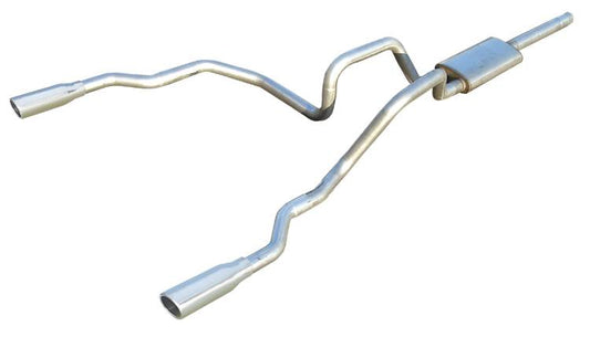 Violator Series Cat Back System 04-08 Ford F150 Split Rear Dual Exit 3 in Intermediate And 2.5 in Tail Pipe Violator Muffler/Hardware/3.5 in Polished Tips Incl Pypes Performance Exhaust