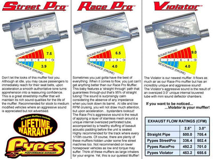 Violator Series Cat Back System 04-08 Ford F150 Split Rear Dual Exit 3 in Intermediate And 2.5 in Tail Pipe Violator Muffler/Hardware/3.5 in Polished Tips Incl Pypes Performance Exhaust-1