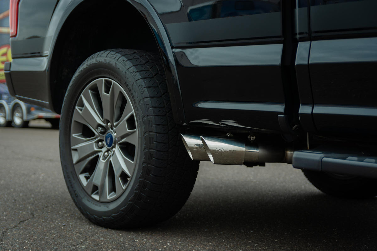 F150 Cat Back System For 15-20 Ford F150 Split Rear Dual Exit 3 Inch Intermediate 4.5 Inch Tip Muffler Incl Exhaus Pypes Performance Exhaust