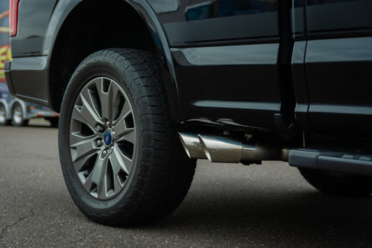 F150 Cat Back System For 15-20 Ford F150 Split Rear Dual Exit 3 Inch Intermediate 4.5 Inch Tip Muffler Incl Exhaus Pypes Performance Exhaust