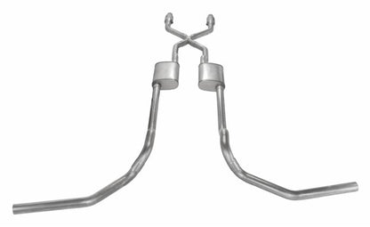 Crossmember Back w/X-Pipe System 75-76 Ford Truck Split Rear Dual Exit 2.5 in Intermediate And Tail Pipe Hardware Incl Catalytic Converter Incl Pypes Performance Exhaust-4