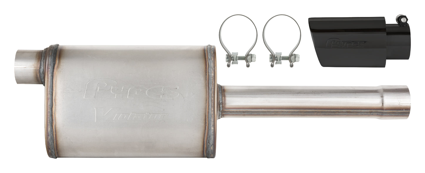 19-25 Silverado / Sierra 1500 4.8L/5.3L Single Exit Tunes & Tip Muffler Replacement Kit Violator Muffler Black Tip SGT32VB Pypes Performance Exhaust