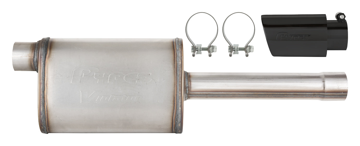 19-25 Silverado / Sierra 1500 4.8L/5.3L Single Exit Tunes & Tip Muffler Replacement Kit Violator Muffler Black Tip SGT32VB Pypes Performance Exhaust