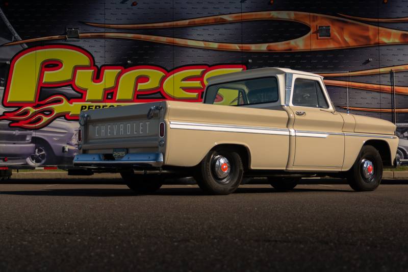 Crossmember Back W/ X-Pipe System 63-66 GM Truck Split Rear Dual Exit 2.5 Inch Intermediate And Tailpipe Hardware Incl Turbo Pro Muffler Incl And Tip Not Incl Stainless Steel Pypes Performance Exhaust-3