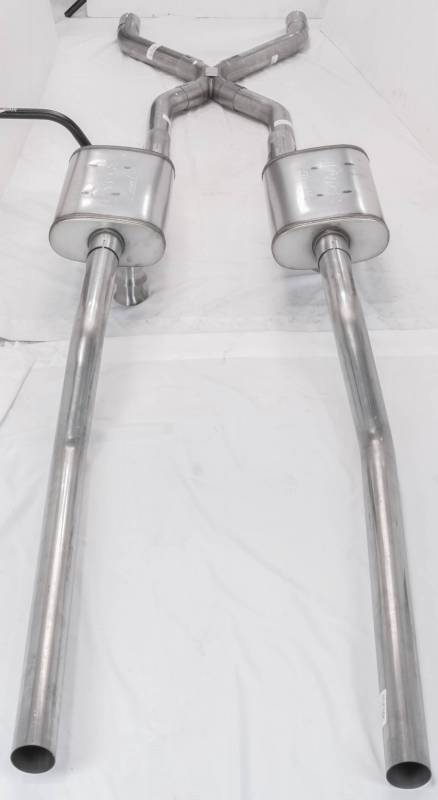 55-59 GM 2WD Truck 2.5 Inch Crossmember Back Kit With Turbo Pro Mufflers Pypes Performance Exhaust-2