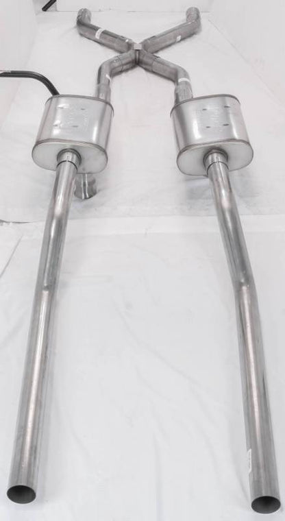 55-59 GM 2WD Truck 2.5 Inch Crossmember Back Kit With Turbo Pro Mufflers Pypes Performance Exhaust-2