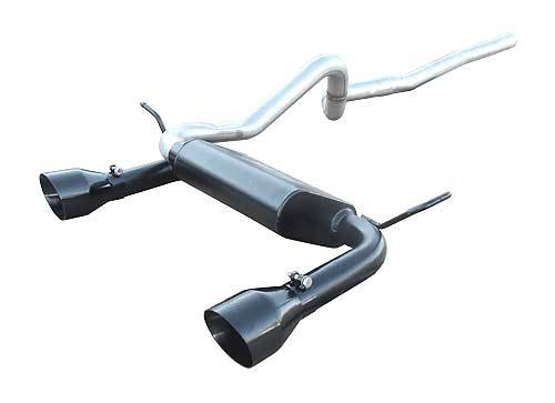 Cat Back System 07-18 Wrangler JK 2 Door Split Rear Dual Exit 2.5 in Intermediate And Tail Pipe Street Pro Muffler/Hardware/4.5 in Black Tips Incl Natural Finish 409 Stainless Steel Pypes Performance Exhaust