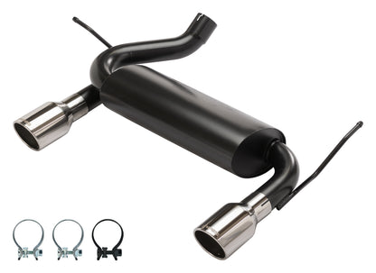 Jeep JK Dual Exit Axle Back 07-18 Wrangler JK Polished Tips 4 inch Pypes Performance Exhaust