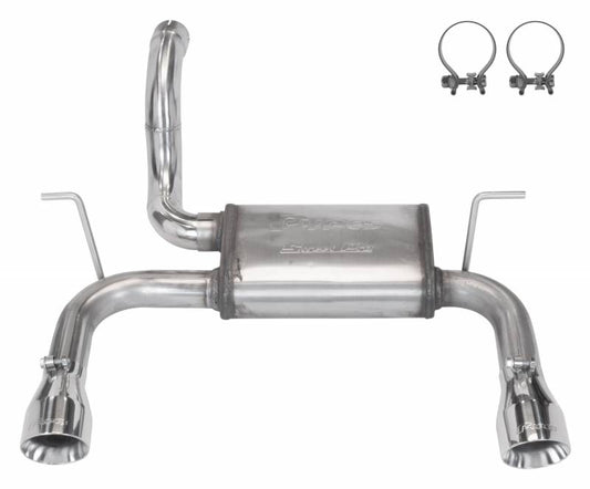 Axle-Back System 18-24 Jeep Jl Dual Exit 2.5 Inch Intermediate And Tailpipe Street Pro Muffler Hardware Incl 4 Inch Dual Tips Included Stainless Steel Pypes Performance Exhaust