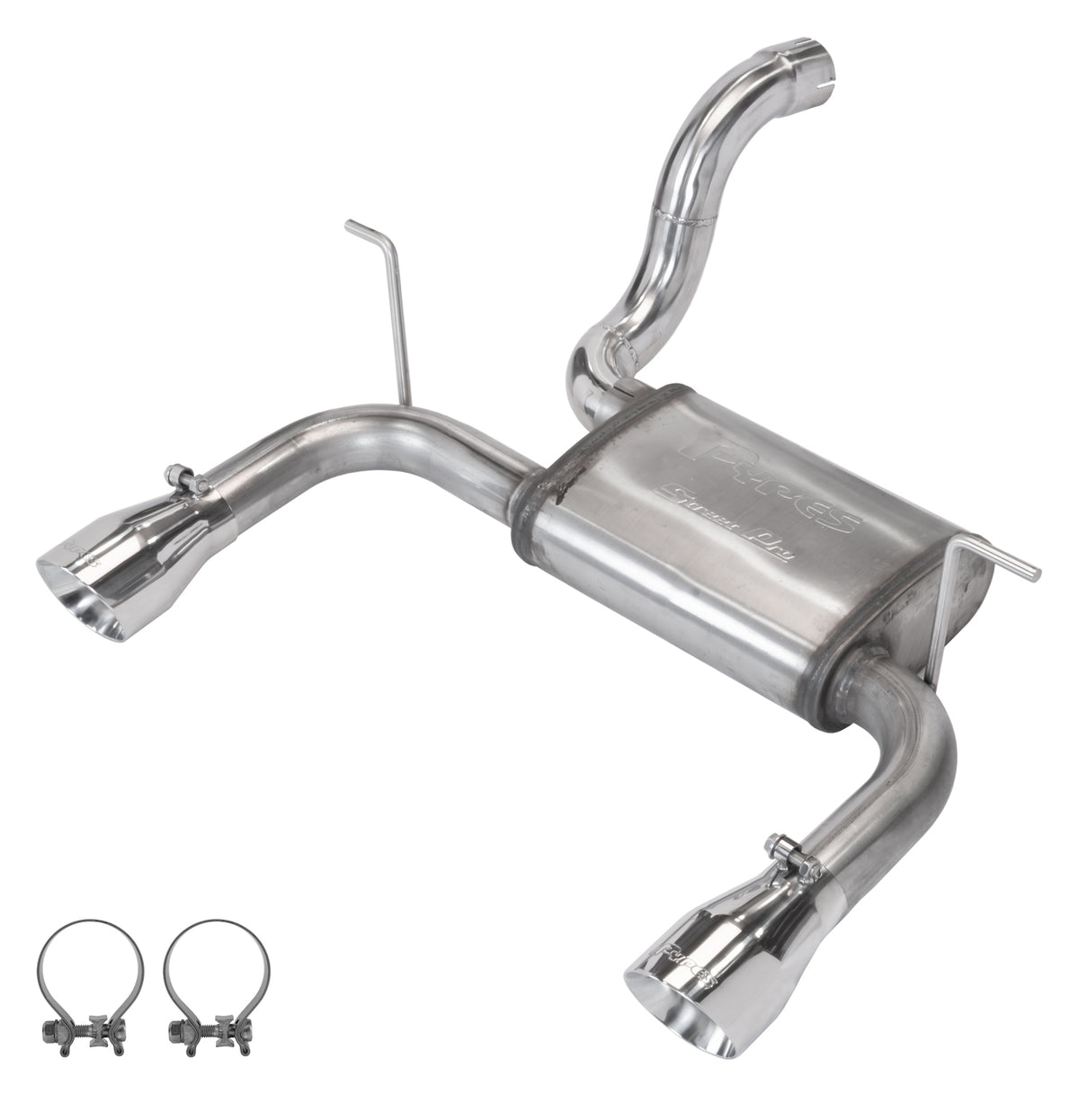 Axle-Back System 18-24 Jeep Jl Dual Exit 2.5 Inch Intermediate And Tailpipe Street Pro Muffler Hardware Incl 4 Inch Dual Tips Included Stainless Steel Pypes Performance Exhaust-1