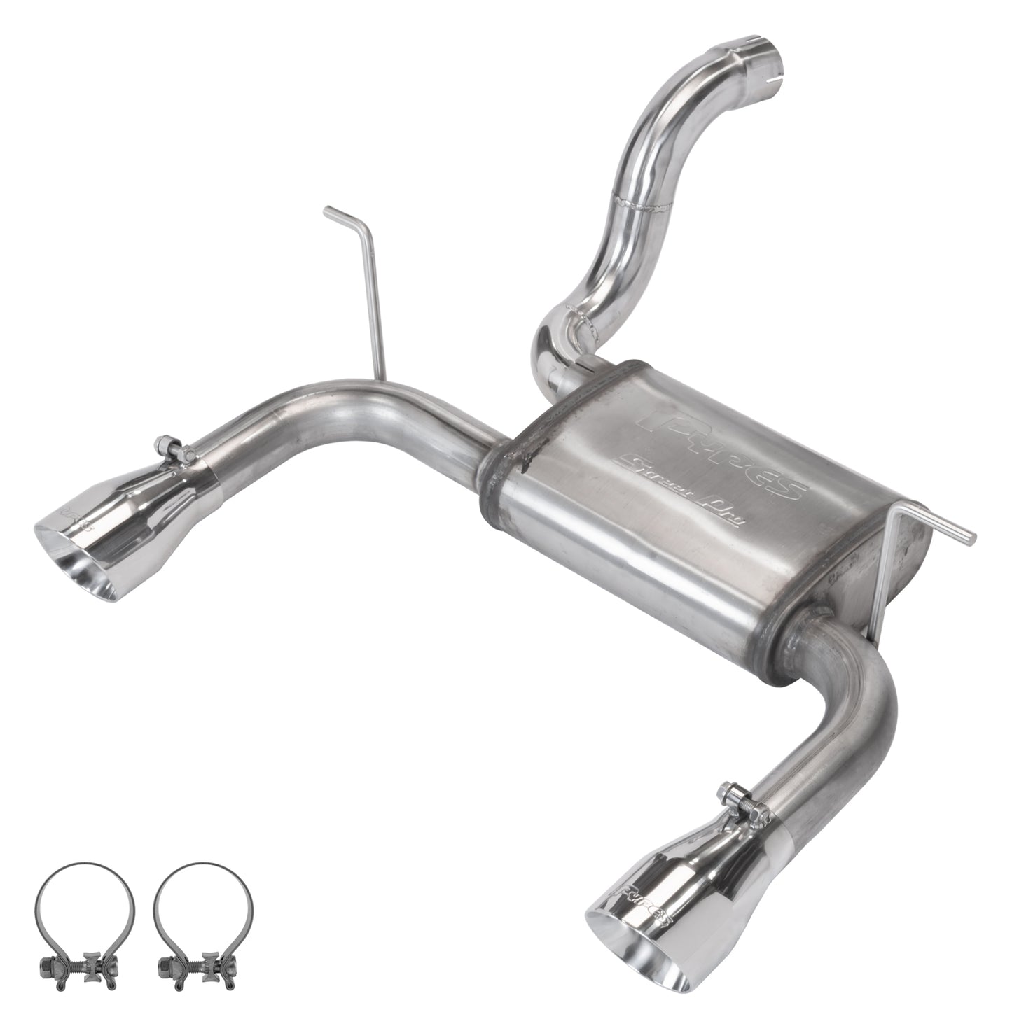 Axle-Back System 18-24 Jeep Jl Dual Exit 2.5 Inch Intermediate And Tailpipe Street Pro Muffler Hardware Incl 4 Inch Dual Tips Included Stainless Steel Pypes Performance Exhaust-1