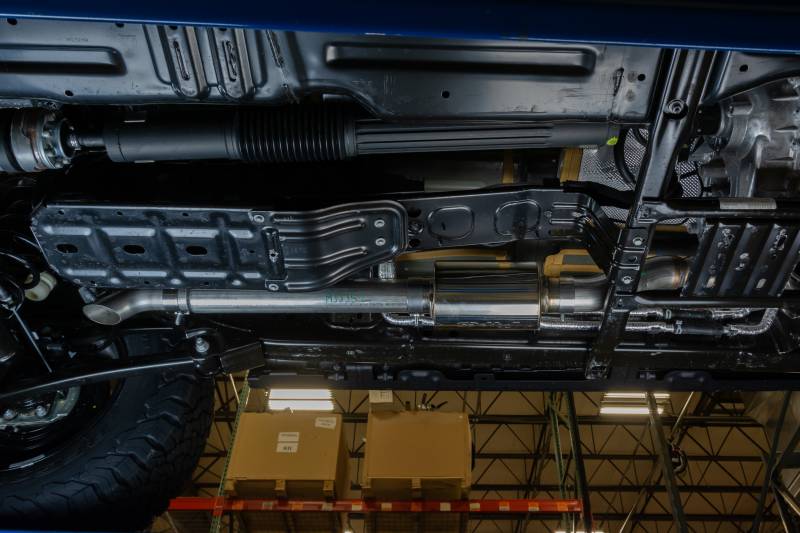 Cat Back System 18-24 Jeep Wrangler JL 4 Door 2.0 4 Cyl Stubby Catback Single Rear Exit 2.5 Inch Intermediate and Tail Pipe Race Pro Muffler/Hardware Incl Tip Not Incl Natural Finish 409 Stainless Steel Pypes Performance Exhaust-2