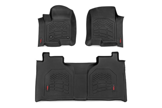 Sure-Fit Floor Mats FR & RR FR Bucket Crew Silverado/Sierra 1500/2500HD/3500HD (19-26) Rough Country