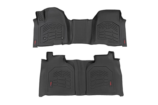 Sure-Fit Floor Mats FR & RR FR Over Hump Crew Silverado/Sierra 1500/2500HD/3500HD (19-26) Rough Country