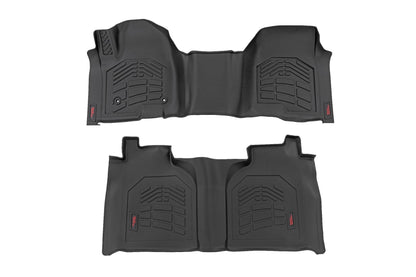 Sure-Fit Floor Mats FR & RR FR Over Hump Crew Silverado/Sierra 1500/2500HD/3500HD (19-26) Rough Country