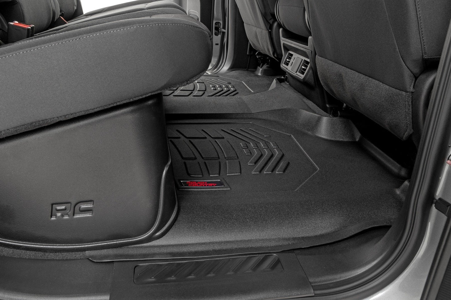 Sure-Fit Floor Mats FR & RR FR Over Hump Crew Silverado/Sierra 1500/2500HD/3500HD (19-26) Rough Country-3
