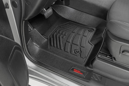 Floor Mats FR Bucket Crew Silverado/Sierra 1500/2500HD/3500HD (19-26) Rough Country-1