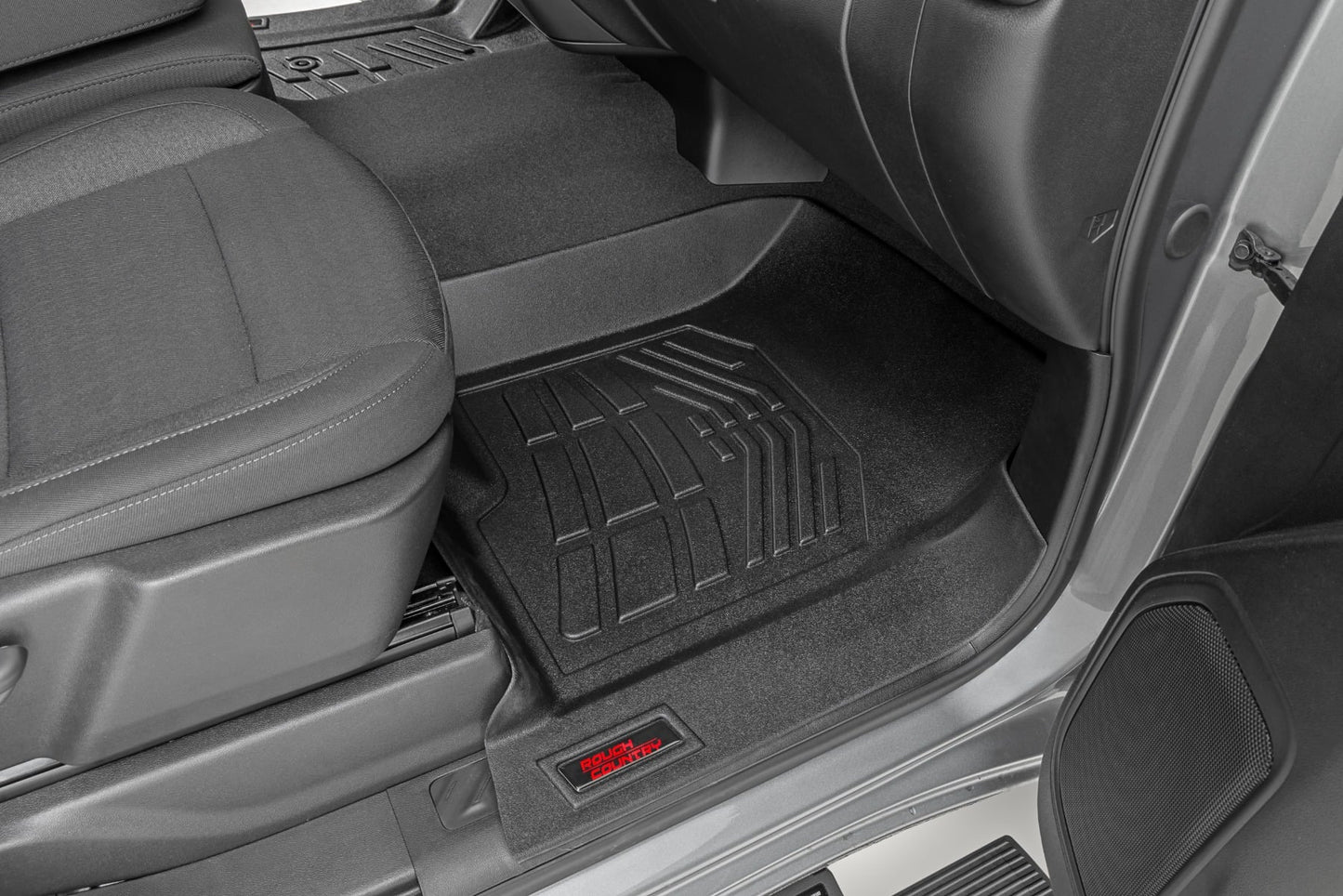 Floor Mats FR Bucket Crew Silverado/Sierra 1500/2500HD/3500HD (19-26) Rough Country-4