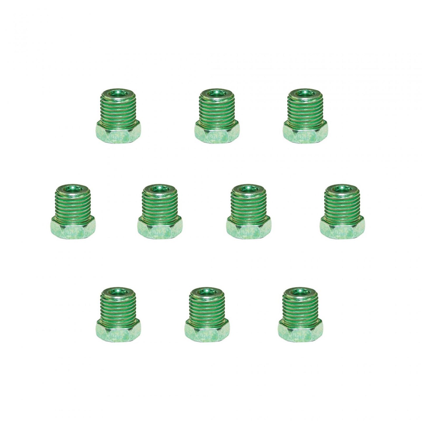 Sp05-10- 10pack: Sp05 - 3 / 16, 1 / 2-20, 9 / 16 Hex Fitting Inverted Green Fine Lines
