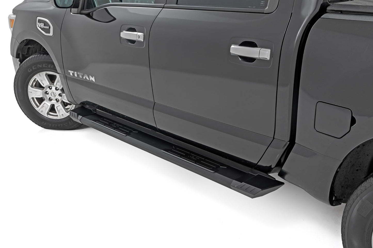 HD2 Aluminum Running Boards Crew Cab Nissan Titan 2WD/4WD (2004-2024) Rough Country-1