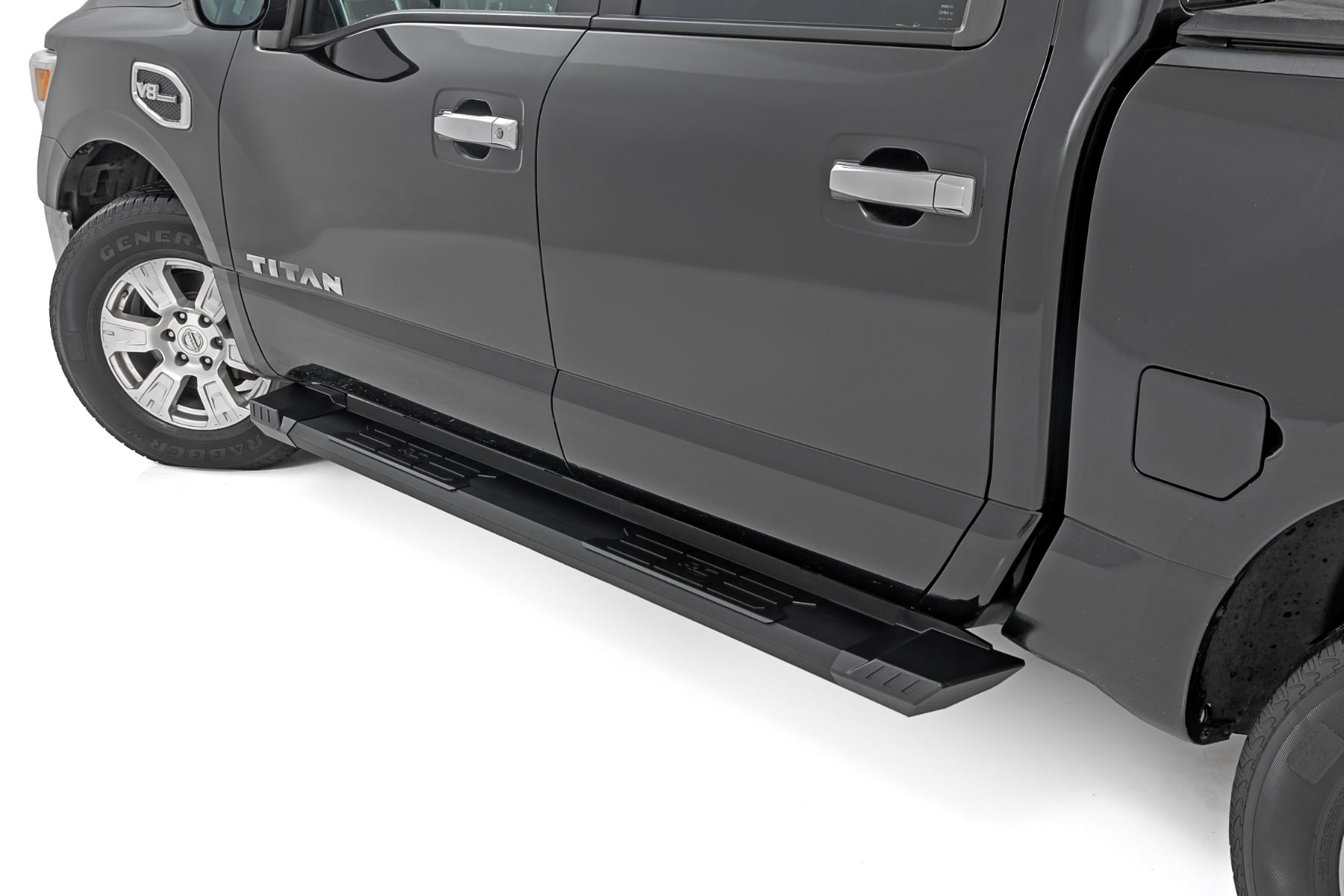 HD2 Aluminum Running Boards Crew Cab Nissan Titan 2WD/4WD (2004-2024) Rough Country-1