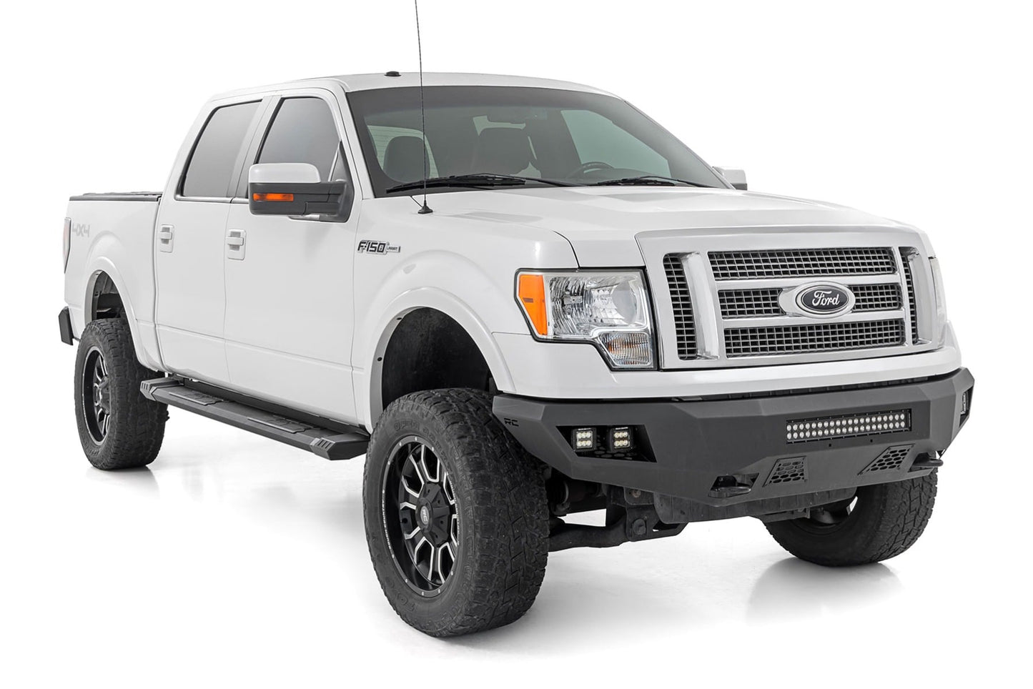 HD2 Aluminum Running Boards Super Crew Cab Ford F-150 2WD/4WD (2009-2014) Rough Country-1