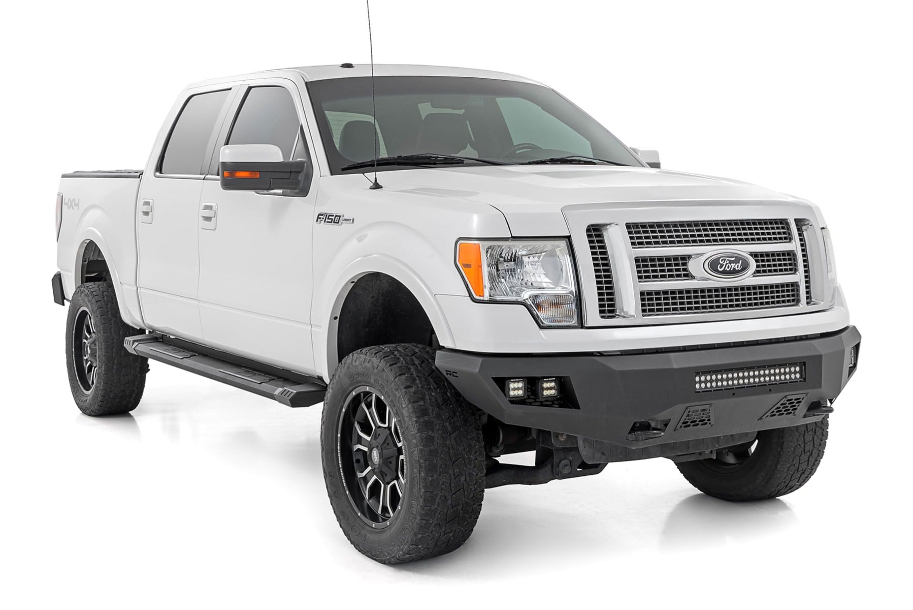 HD2 Aluminum Running Boards Super Crew Cab Ford F-150 2WD/4WD (2009-2014) Rough Country-1