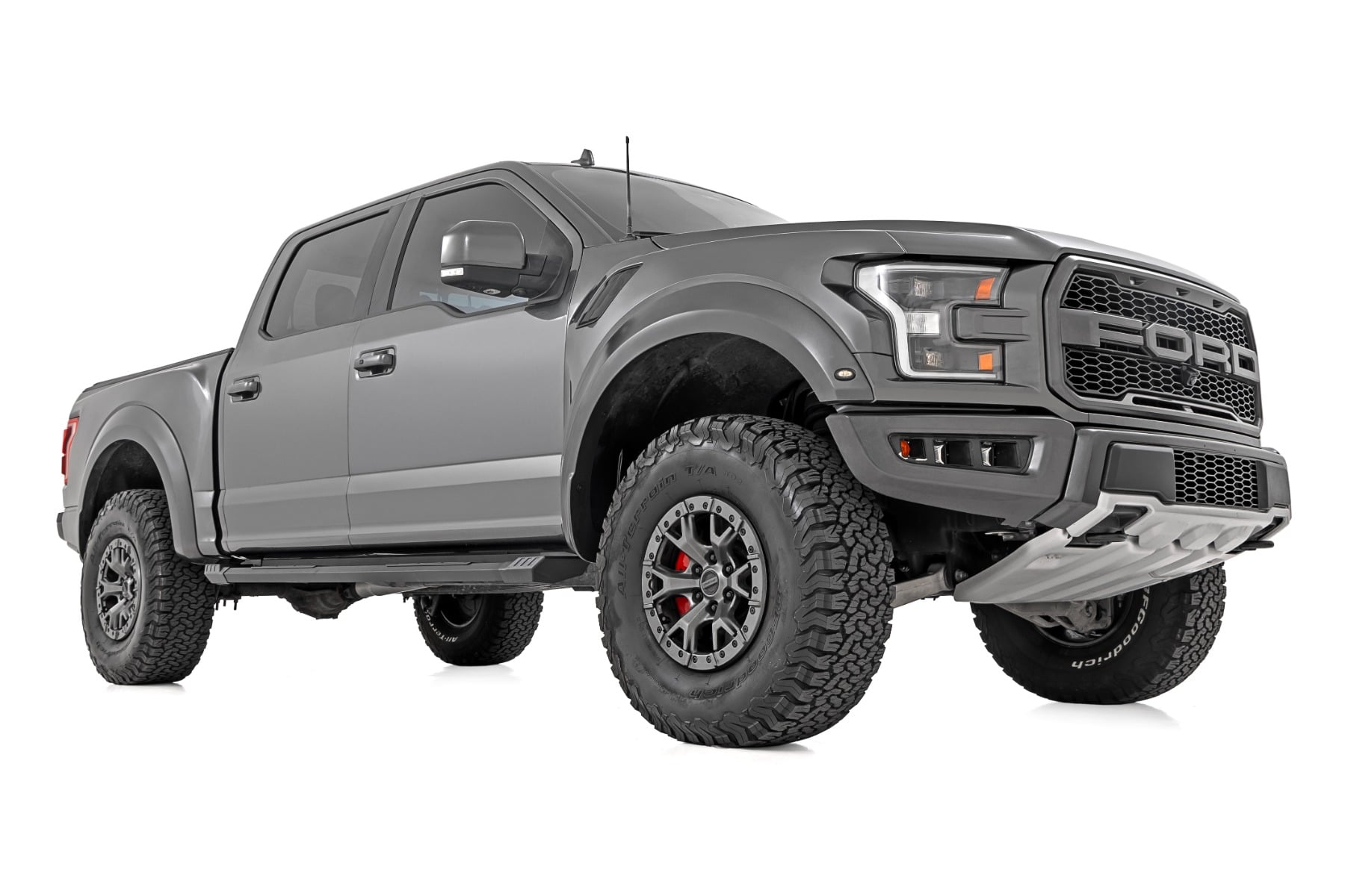 HD2 Aluminum Running Boards Crew Cab Ford F-150/Lightning/F-250/F-350/Raptor (15-26) Rough Country-1