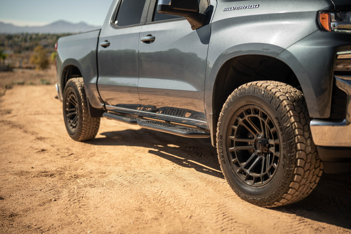2019 2024 GMC Sierra 1500 & Chevrolet Silverado 1500 Crew Cab OE Plus Side Steps DV8 Offroad-6