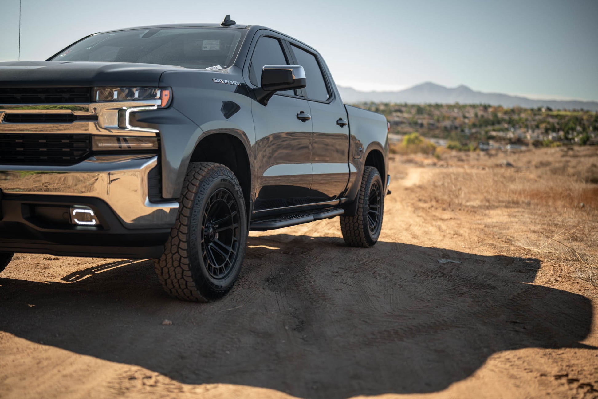 2019 2024 GMC Sierra 1500 & Chevrolet Silverado 1500 Crew Cab OE Plus Side Steps DV8 Offroad-7
