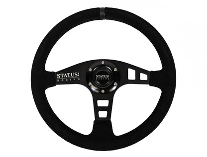 Flat Suede Steering Wheel 13 Inch Diameter PRP Seats-8