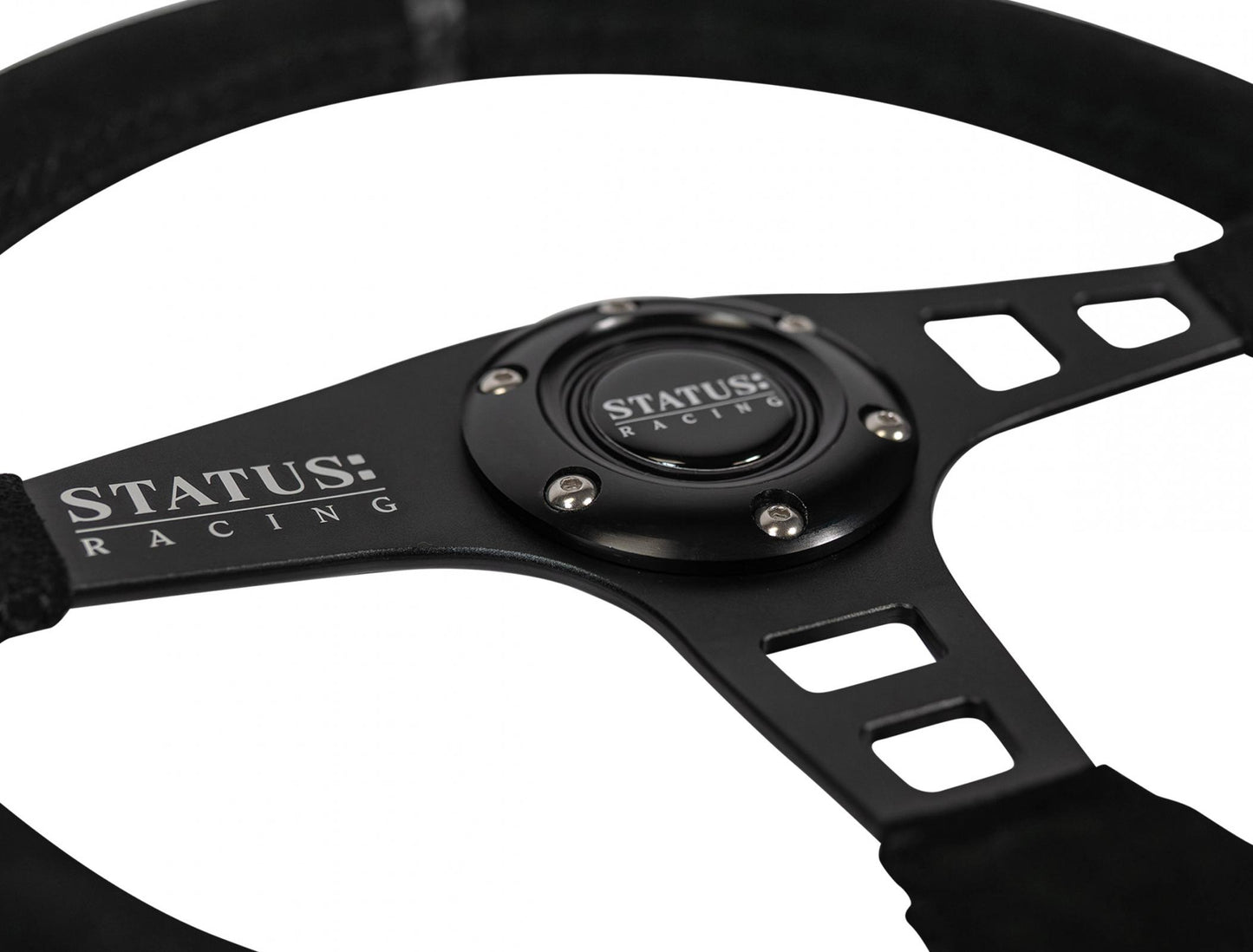 Flat Suede Steering Wheel 13 Inch Diameter PRP Seats-9