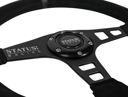 Flat Suede Steering Wheel 13 Inch Diameter PRP Seats-9