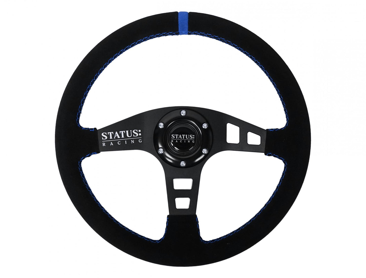 Flat Suede Steering Wheel 13 Inch Diameter PRP Seats-4