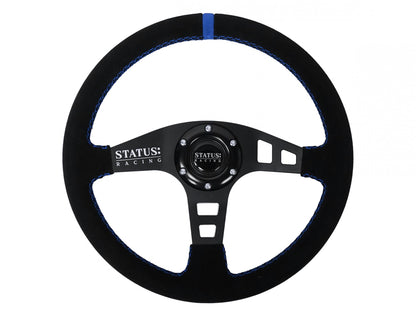 Flat Suede Steering Wheel 13 Inch Diameter PRP Seats-4