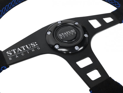 Flat Suede Steering Wheel 13 Inch Diameter PRP Seats-5