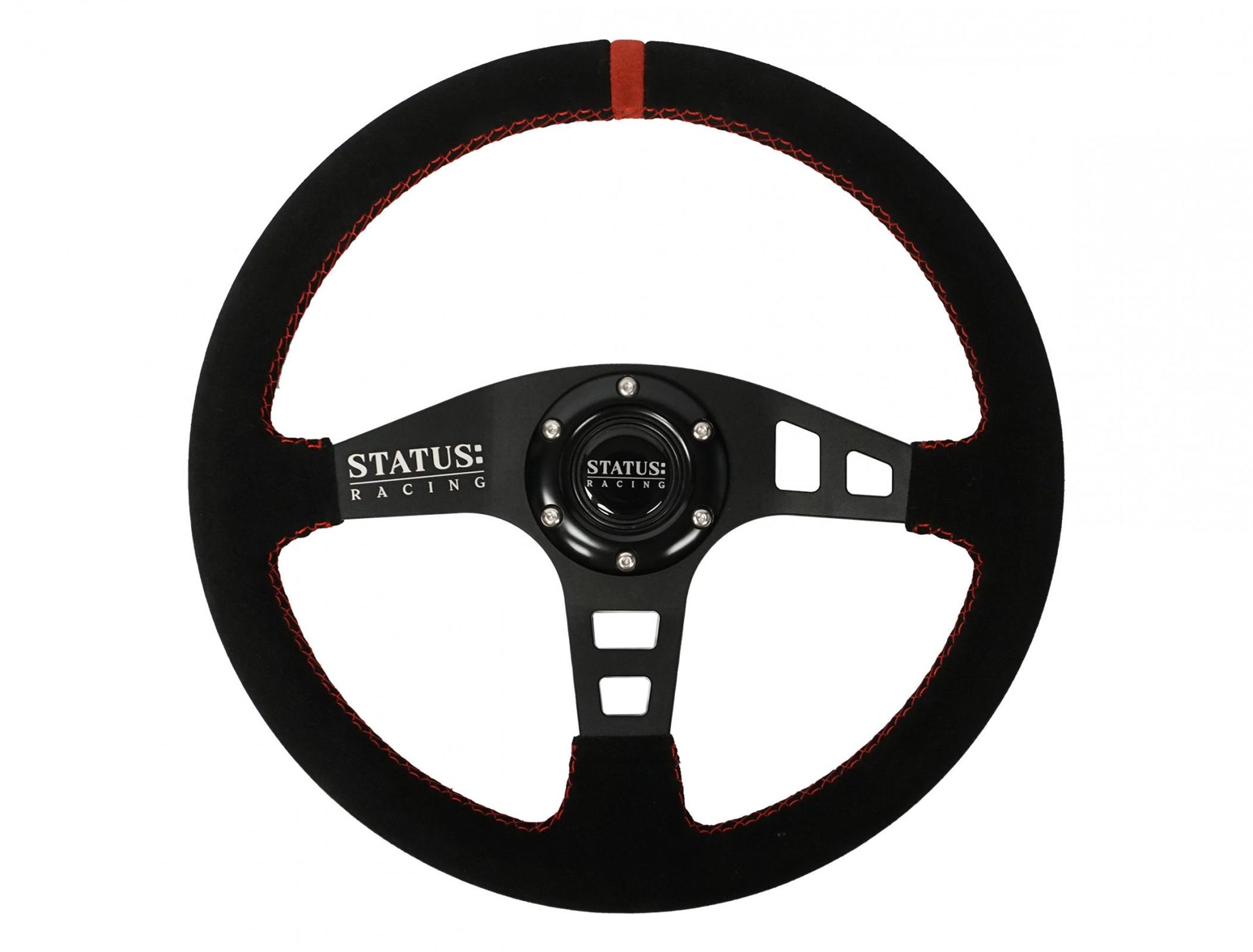 Flat Suede Steering Wheel 13 Inch Diameter PRP Seats