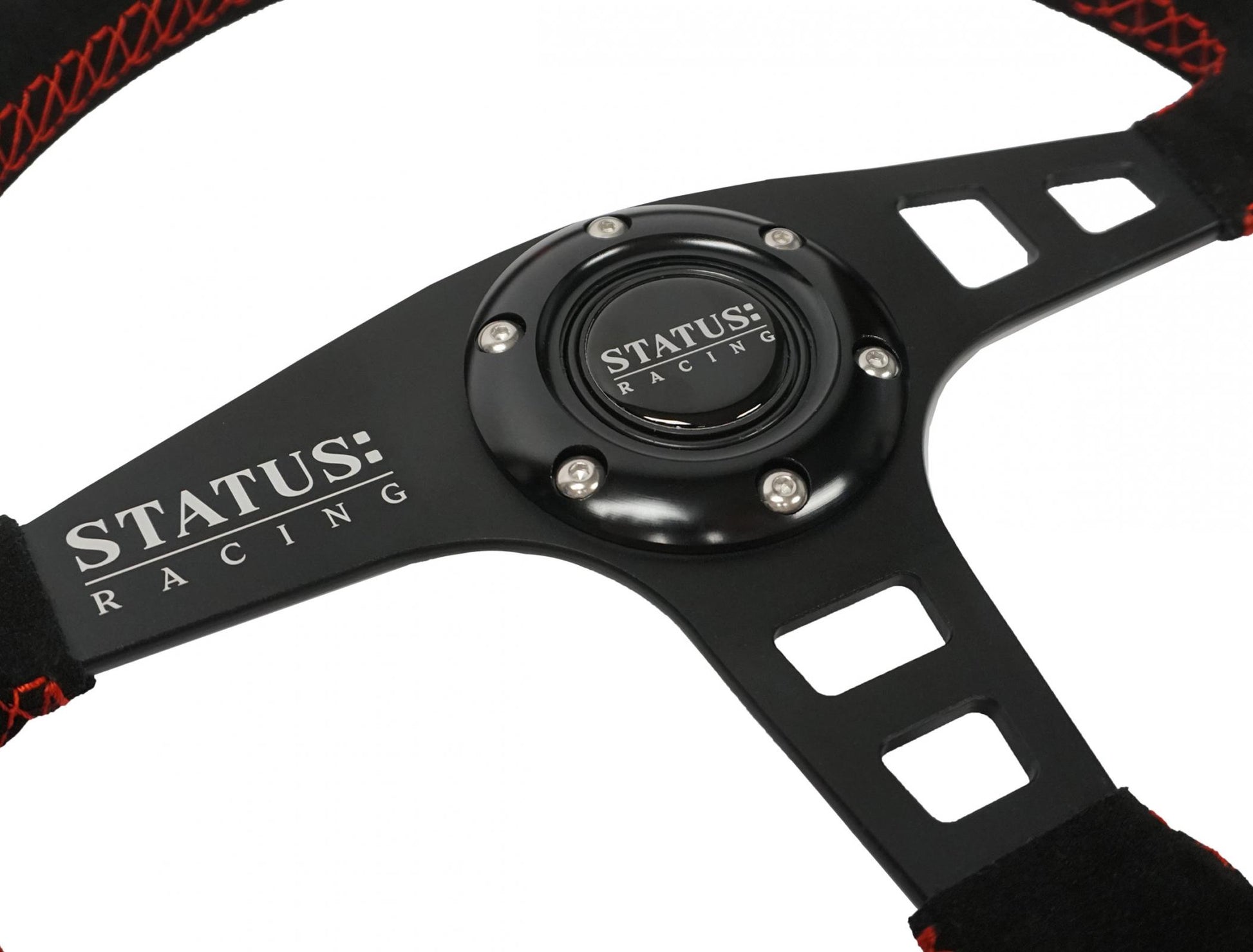 Flat Suede Steering Wheel 13 Inch Diameter PRP Seats-1