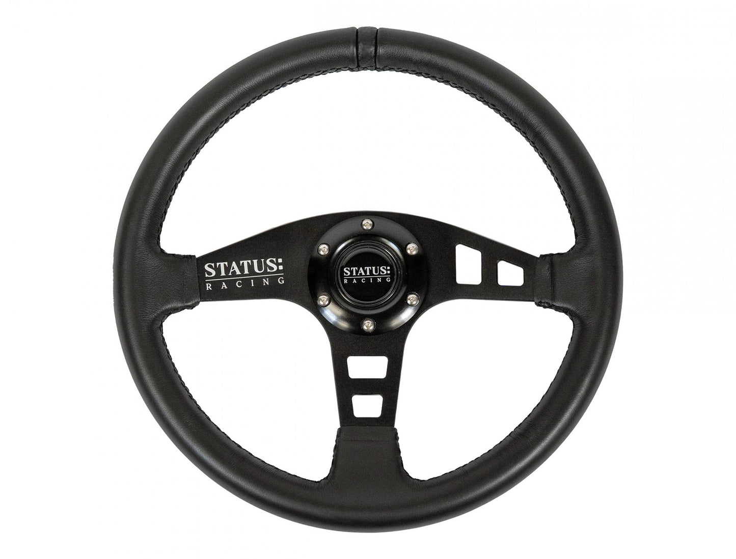 Flat Leather Steering Wheel 13 Inch Diameter PRP Seats-8