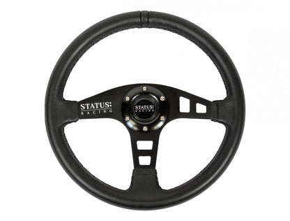 Flat Leather Steering Wheel 13 Inch Diameter PRP Seats-8