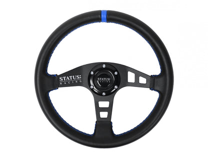 Flat Leather Steering Wheel 13 Inch Diameter PRP Seats-4