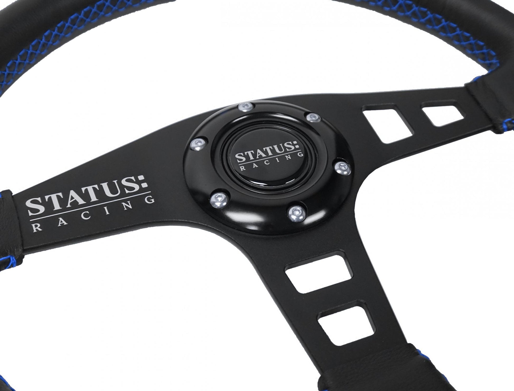 Flat Leather Steering Wheel 13 Inch Diameter PRP Seats-5