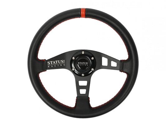 Flat Leather Steering Wheel 13 Inch Diameter PRP Seats
