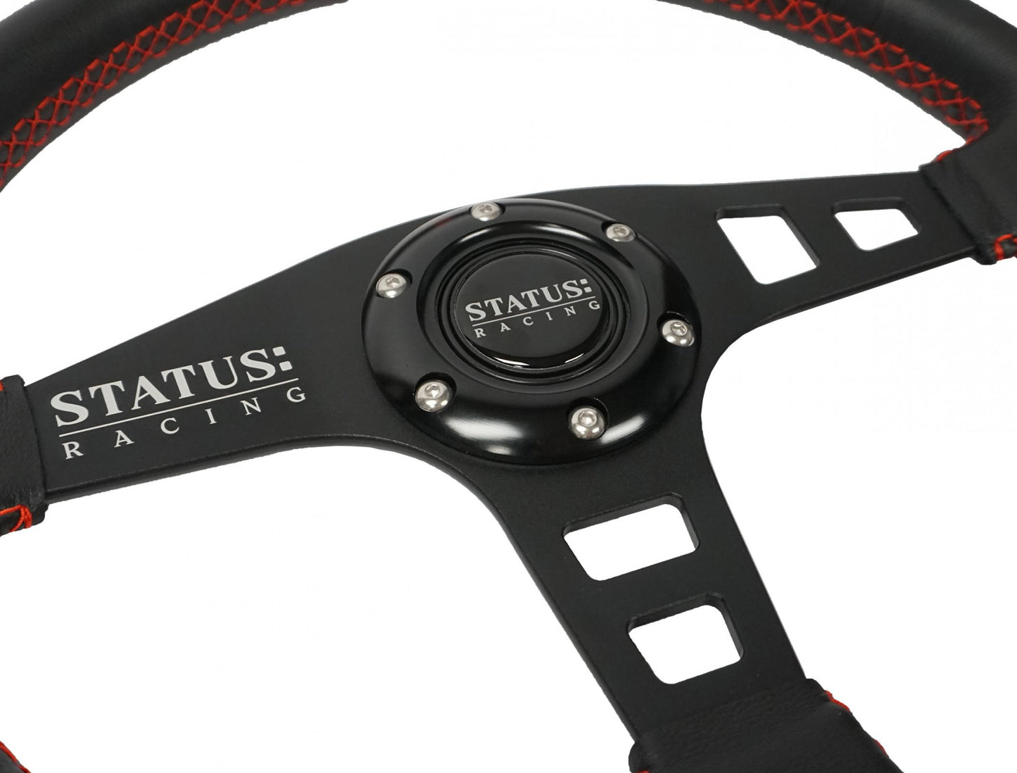 Flat Leather Steering Wheel 13 Inch Diameter PRP Seats-1