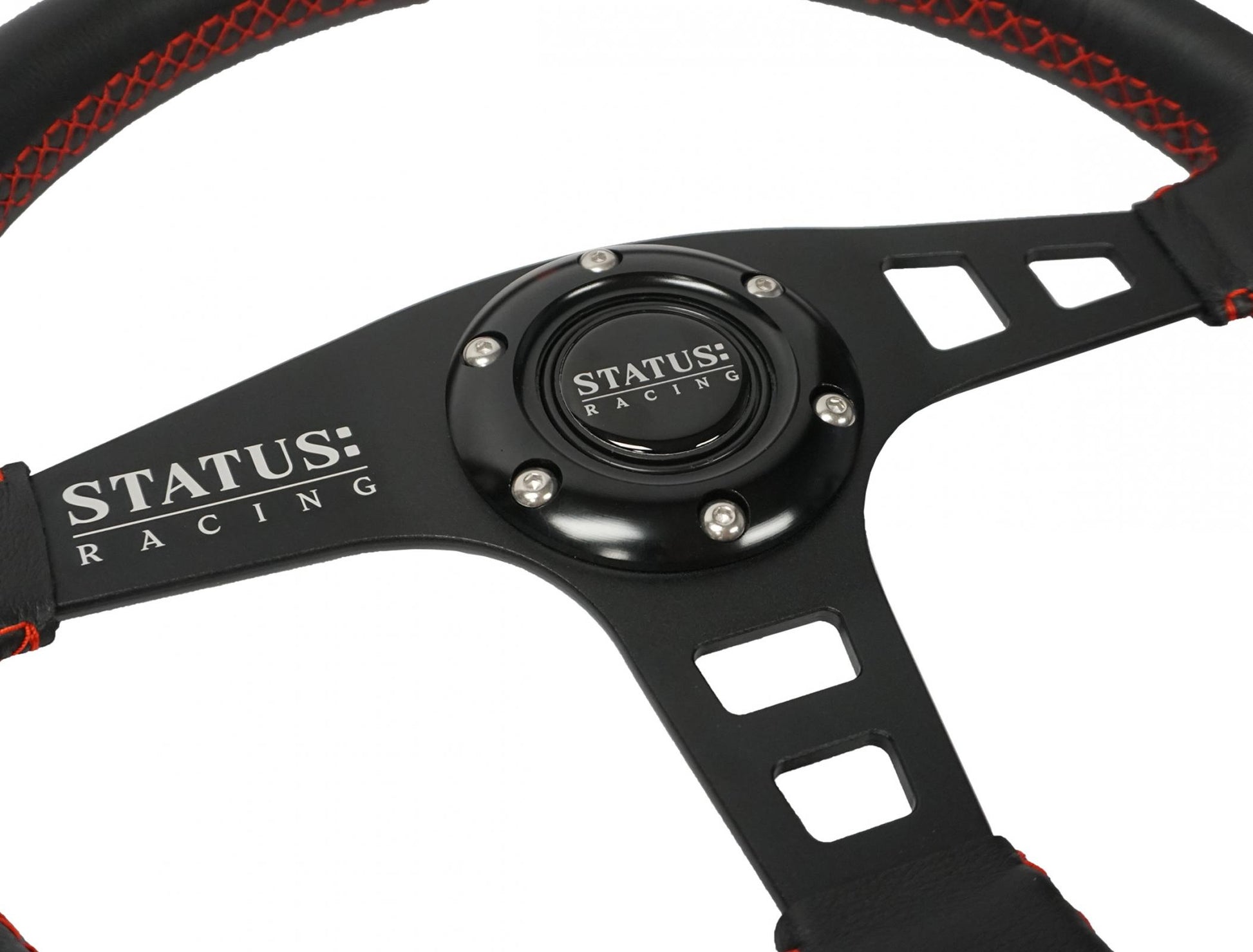 Flat Leather Steering Wheel 13 Inch Diameter PRP Seats-1