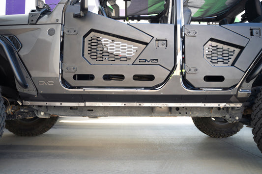 2018 2025 Jeep Wrangler JLU 4 Door Rock Skins DV8 Offroad